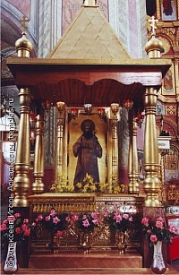 Shrine with honorable relics of St. Tikhon of Zadonsk